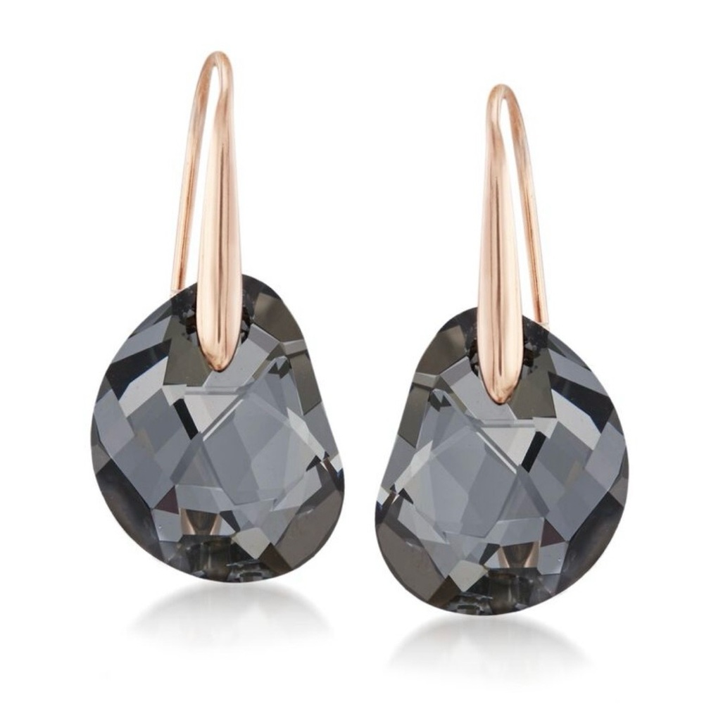 Swarovski Galet Black Crystal Drop Earrings